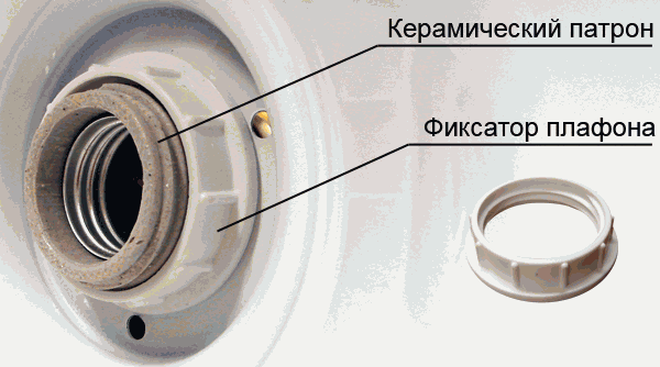 керамический патрон со специальным фиксатором  патрона